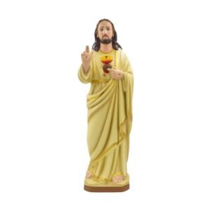Sacred Heart of Jesus Statue (Black Hair, Fiber) | Buy Online in UK at ZetMart – Christian Gifts