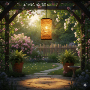 Bamboo Cylindrical Starnet Pendant Lamp | Buy Online in UK at ZetMart – Handmade Eco-Friendly Lighting