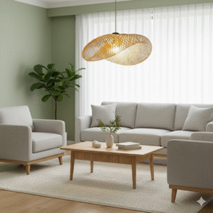 S Curve Handmade Woven Hanging Pendant Light (Natural Bamboo) | Buy Online in UK at ZetMart