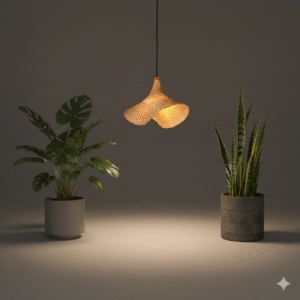 Modern Bamboo Pendant Light – Hat Design Handmade Chandelier | Buy Online in UK at ZetMart