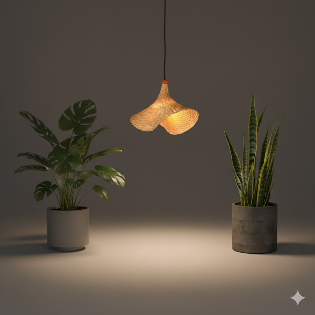 Modern Bamboo Pendant Light – Hat Design Handmade Chandelier | Buy Online in UK at ZetMart